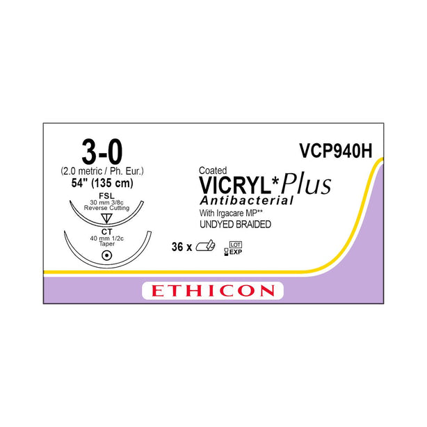 Taper Point Reverse Cutting Vicryl Absorbable Sutures - VCP940H - 36 Each - MDL-ETHVCP940H