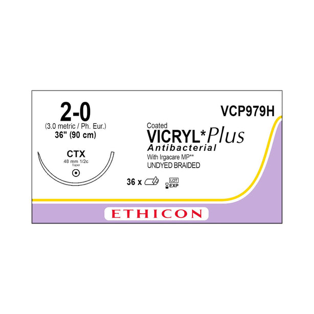 Ethicon Taper Point Vicryl + Antibacterial Suture VCP979H - 36.0 Each - MDL-ETHVCP979H