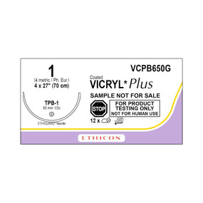 ETHICON Blunt Point Vicryl Plus Antibacterial Sutures VCPB650G 12 Each - MDL-ETHVCPB650G