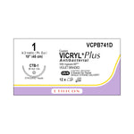 ETHICON Vicryl Plus Absorbable Sutures with Ethiguard Needle VCPB741D 12 Each - MDL-ETHVCPB741D