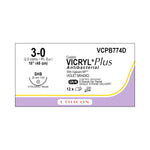 ETHICON Vicryl Plus Absorbable Sutures with Ethiguard Needle VCPB774D 12 Each - MDL-ETHVCPB774D