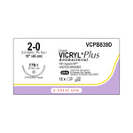 ETHICON Vicryl Plus Absorbable Sutures with Ethiguard Needle VCPB839D 12 Each - MDL-ETHVCPB839D