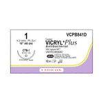 ETHICON Vicryl Plus Absorbable Sutures with Ethiguard Needle VCPB841D 12 Each - MDL-ETHVCPB841D