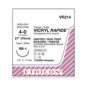 ETHICON Taper Point Vicryl Rapide Absorbable Sutures VR214 12 Each-MDL-ETHVR214