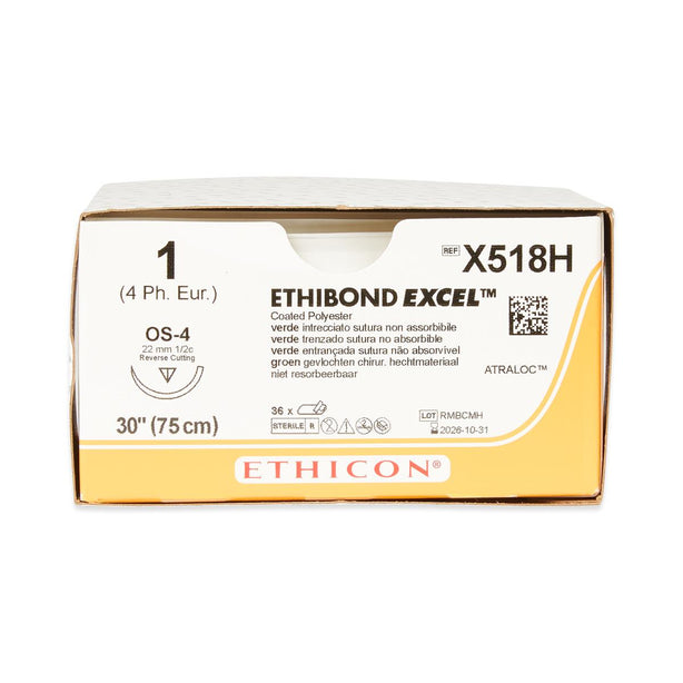 Ethicon Reverse Cutting Ethibond Excel Sutures X518H - 36.0 Each