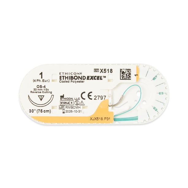 Ethicon Reverse Cutting Ethibond Excel Sutures X518H - 36.0 Each