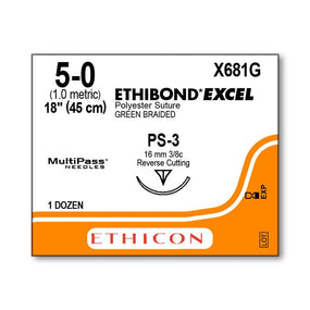 ETHICON Ethicon Ethibond Excel Polyester Sutures X681G 12 Each - MDL-ETHX681G