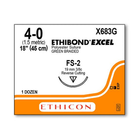Ethicon Reverse Cutting Ethibond Excel Sutures X683G - 12.0 Each