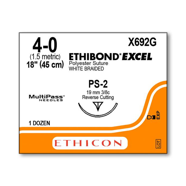 ETHICON Ethicon Ethibond Excel Polyester Sutures X692G 12 Each - MDL-ETHX692G