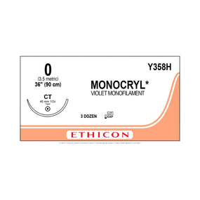 ETHICON Monocryl Absorbable Sutures Y358H 36 Each-MDL-ETHY358H