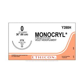 ETHICON Monocryl Absorbable Sutures Y398H 36 Each-MDL-ETHY398H