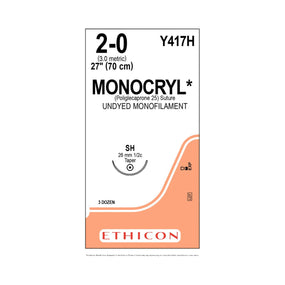 ETHICON Monocryl Absorbable Sutures Y417H 36 Each-MDL-ETHY417H