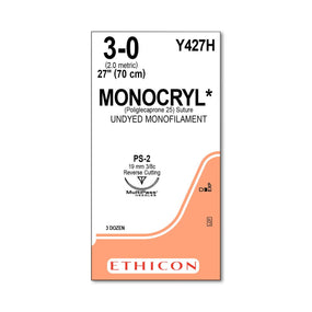 Ethicon Precision Point Monocryl Synthetic Absorbable Sutures Y427H - 36.0 Each