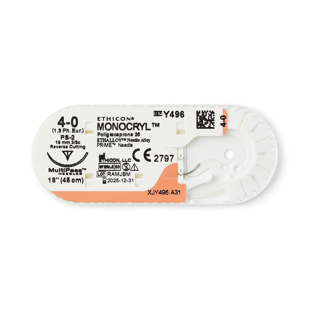 Ethicon Precision Point Monocryl Synthetic Absorbable Sutures Y496G - 12.0 Each