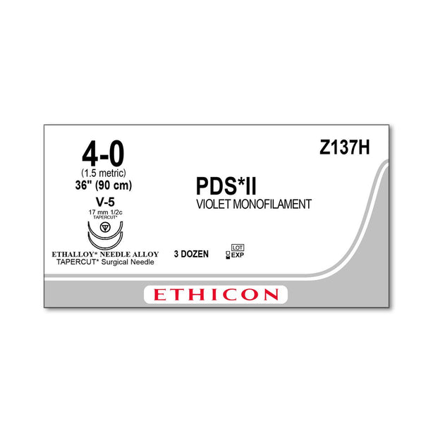 Ethicon Tapercut PDS II Absorbable Sutures Z137H - 36.0 Each