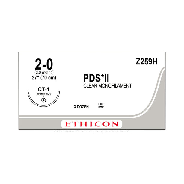 ETHICON Taper Point PDS II Absorbable Sutures Z259H 36 Each-MDL-ETHZ259H