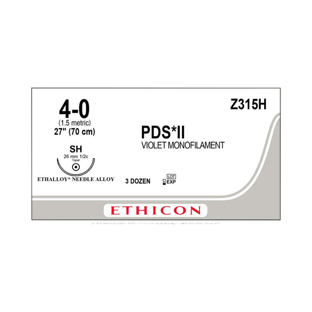 ETHICON Taper Point PDS II Absorbable Sutures Z315H 36 Each-MDL-ETHZ315H