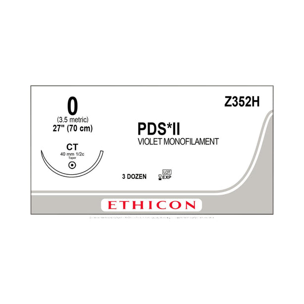 ETHICON Taper Point PDS II Absorbable Sutures Z352H 36 Each-MDL-ETHZ352H