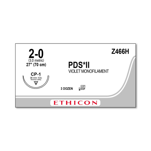 ETHICON Reverse Cutting PDS II Absorbable Sutures Z466H 36 Each-MDL-ETHZ466H