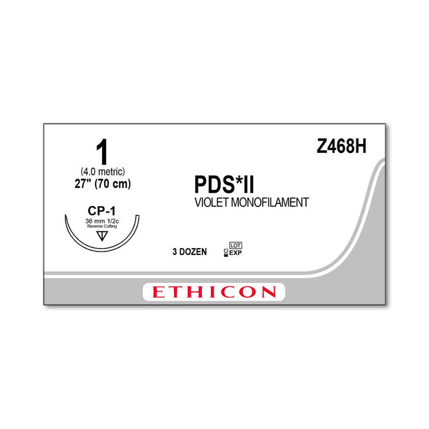 ETHICON Reverse Cutting PDS II Absorbable Sutures Z468H 36 Each-MDL-ETHZ468H