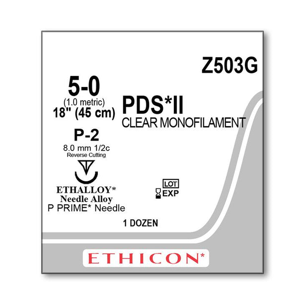 ETHICON PDS II Absorbable Monofilament Sutures Z503G 12 Each - MDL-ETHZ503G