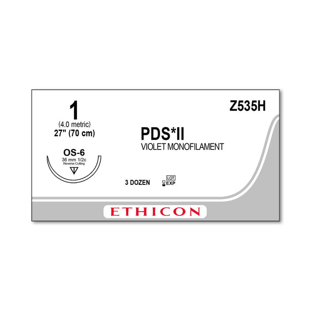 ETHICON Reverse Cutting PDS II Absorbable Sutures Z535H 36 Each-MDL-ETHZ535H