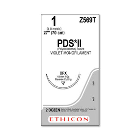 ETHICON Reverse Cutting PDS II Absorbable Sutures Z569T 24 Each-MDL-ETHZ569T