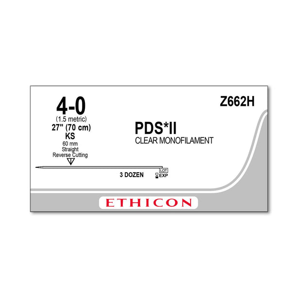 ETHICON Straight Cutting PDS II Absorbable Sutures Z662H 36 Each - MDL-ETHZ662H