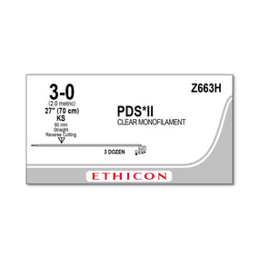 ETHICON Straight Cutting PDS II Absorbable Sutures Z663H 36 Each - MDL-ETHZ663H