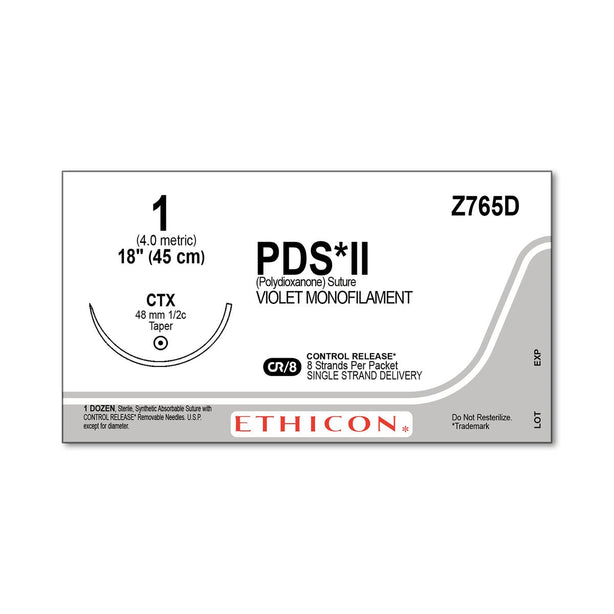 ETHICON Taper Point PDS II Absorbable Sutures Z765D 12 Each-MDL-ETHZ765D
