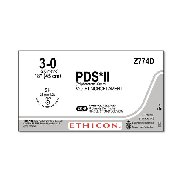 ETHICON Taper Point PDS II Absorbable Sutures Z774D 12 Each-MDL-ETHZ774D