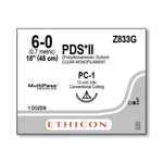 ETHICON Precision Cosmetic PDS II Absorbable Sutures Z833G 12 Each - MDL-ETHZ833G