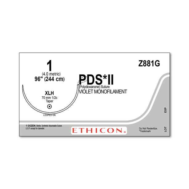 ETHICON Taper Point PDS II Absorbable Sutures Z881G 12 Each-MDL-ETHZ881G