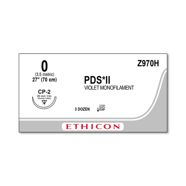 ETHICON Reverse Cutting PDS II Absorbable Sutures Z970H 36 Each-MDL-ETHZ970H