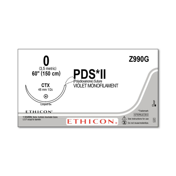 ETHICON Taper Point PDS II Absorbable Sutures Z990G 12 Each-MDL-ETHZ990G