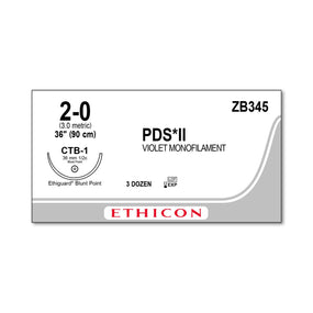 ETHICON Ethiguard PDS II Absorbable Sutures ZB345 36 Each - MDL-ETHZB345