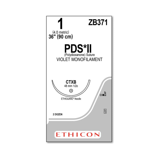 ETHICON Ethiguard PDS II Absorbable Sutures ZB371 24 Each - MDL-ETHZB371