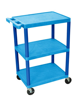 3-Shelf Utility Carts - HE34BLU - 1 Each - MDL-EVSHE34BLU