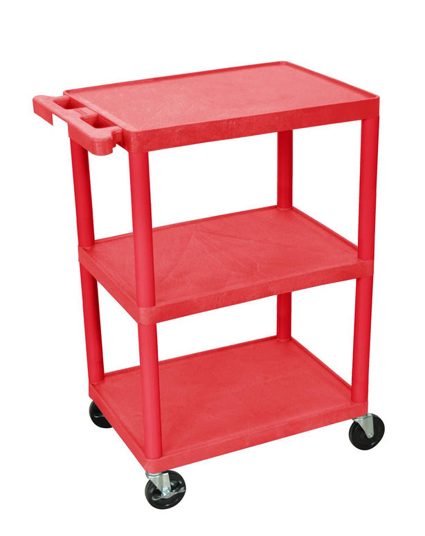 3-Shelf Utility Carts - HE34RD - 1 Each - MDL-EVSHE34RD