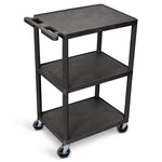 3-Shelf Utility Carts - EVSHE40BLK - 1 Each - MDL-EVSHE40BLK