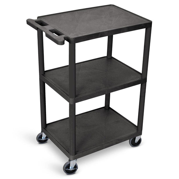 3-Shelf Utility Carts - EVSHE40BLK - 1 Each - MDL-EVSHE40BLK