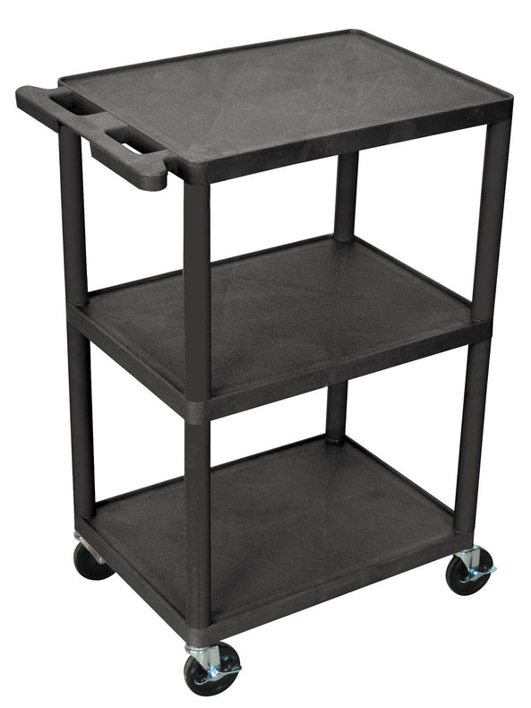 3 & 4 Shelf Carts by MMC - HE42BLK - 1 Each - MDL-EVSHE42BLK