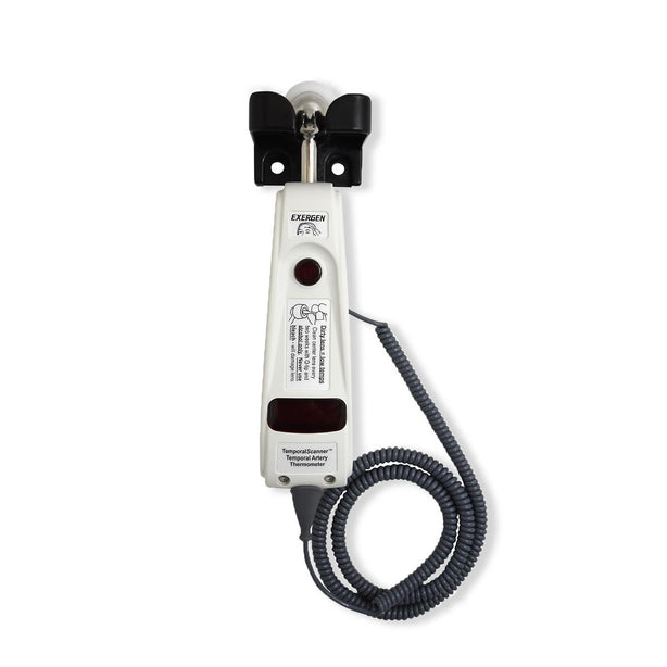 Exergen TAT-5000 (Core Measurement) Temporal Scanner Thermometer with Neck Wall Mount (134201) and Coiled Cable, System - 124277 - 1 Each