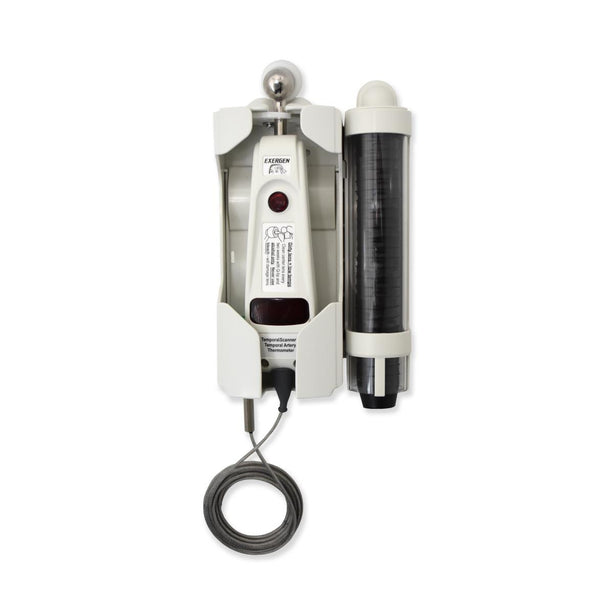 Exergen TAT-5000 (core measurement) Temporal Scanner Thermometer with Wall Mount (134306) and Vinyl Covered Steel Cable, System - 124294 - 1 Each