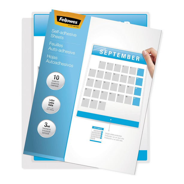 FELLOWES MANUFACTURING Self-Adhesive Laminating Sheets 5221502 50 Each - MDL-FEL5221502