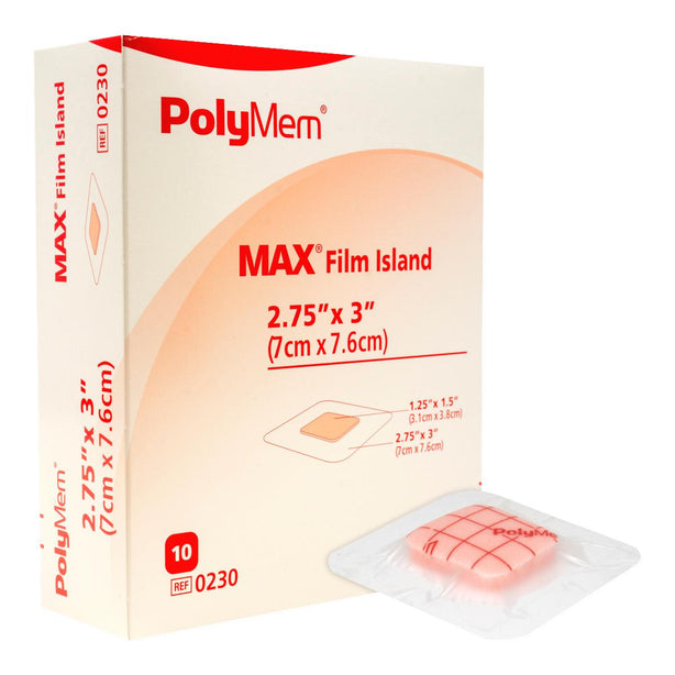 FERRIS PolyMem MAX Urethane Film Adhesive Wound Dressings 0230 40 Each - MDL-FER0230