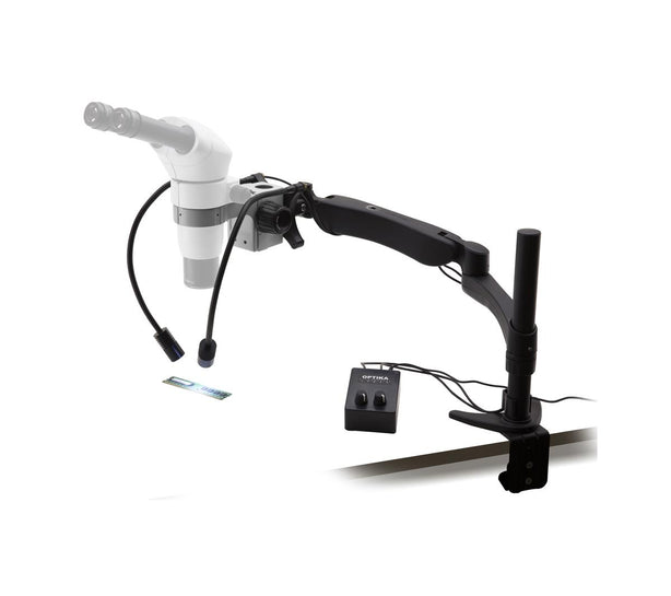 Optika Italy Industrial Pantograph Stands with Head Holder and Table Clamp - FGGSZSTL5LED