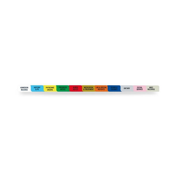 First Divider Set, Long-Term Care, Side Opening, Polyethylene, 11 Tab - FHP2420