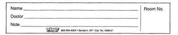 First Healthcare Products First Healthcare Spine ID Insert Cards 436601 -