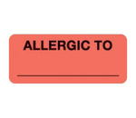 Allergic Label, Fluorescent Red, 2-1/4" x 15/16", Allergies - 50712 - 500 Each